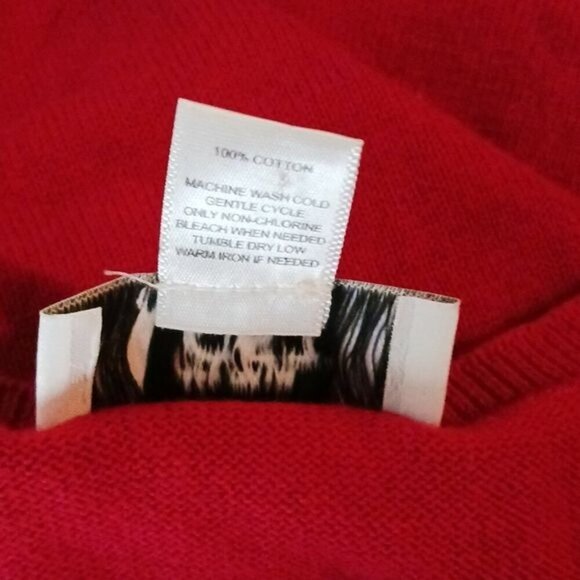LOFT Womens Knit Sweater Red Long Sleeve Button Cuff Pullover Size S - Picture 8 of 8